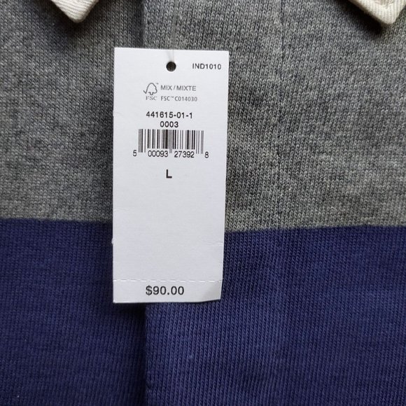 Banana republic Men's full sleeve striped polo tee / polo shirt - Picture 6 of 9